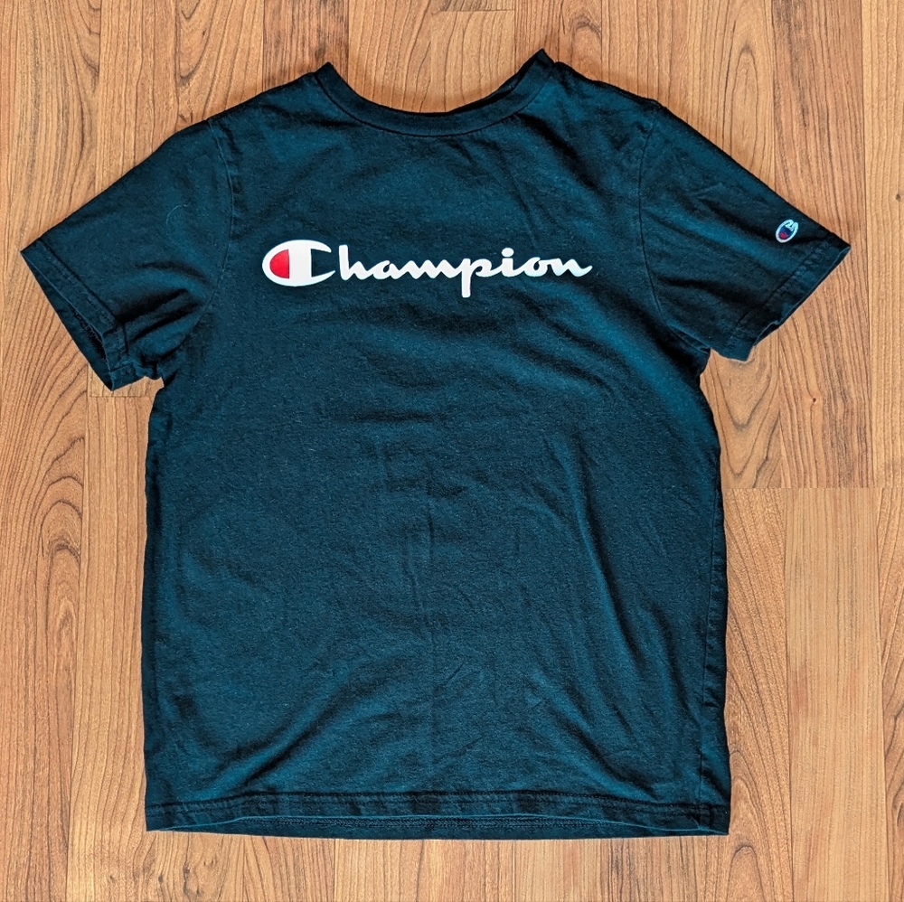 Boys Champion T-Shirt in Black, Size L (14-16)